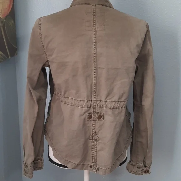 Free People Military Moto Green Lightweight Jacket - Picture 7 of 7